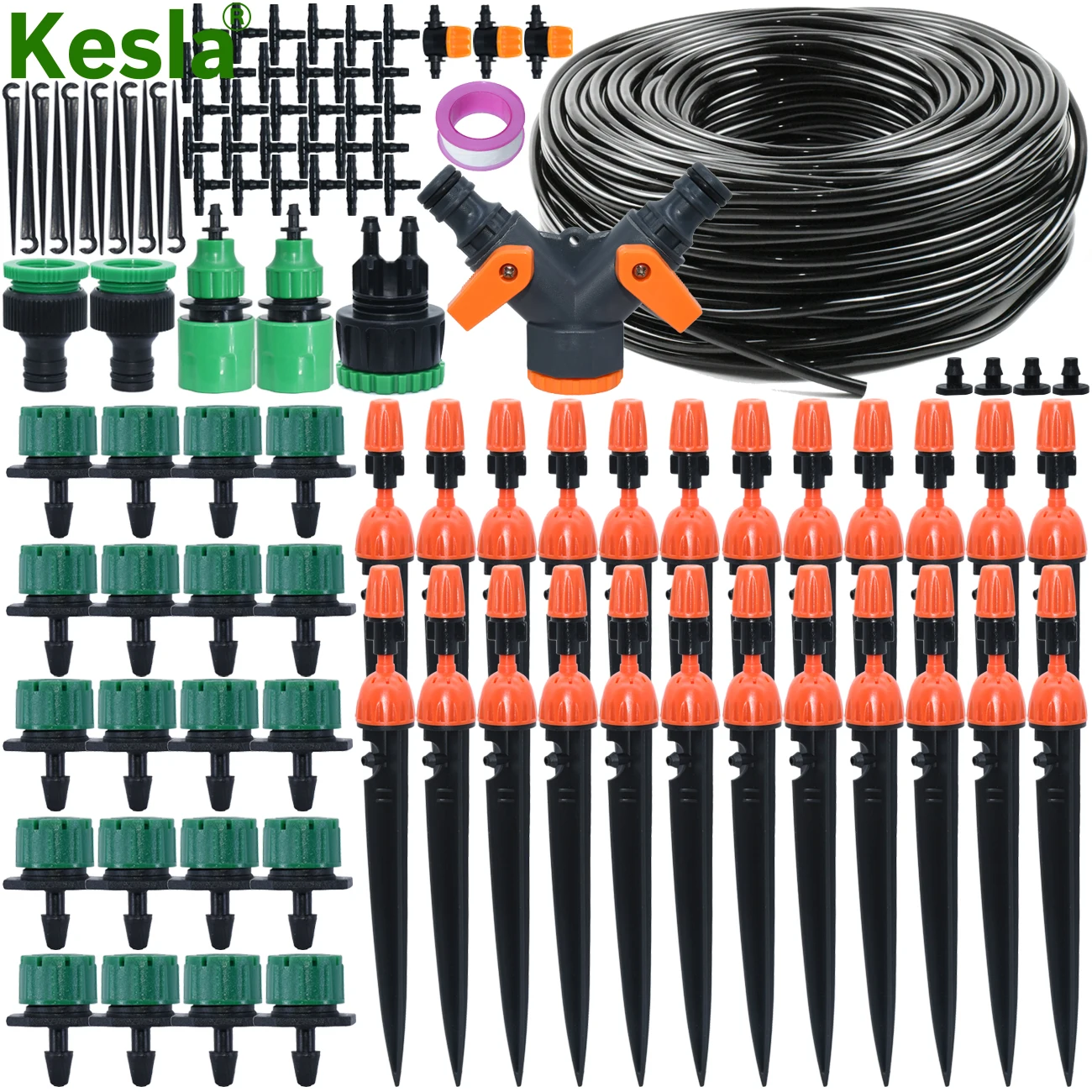 

KESLA Greenhouse 5M-30M 4/7mm Hose Drip Irrigation Watering Kits System Garden Automatic Adjustable Drippers 8-Outlets Sprinkler