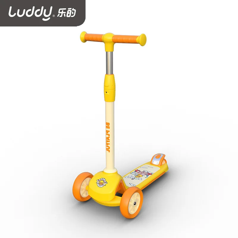 Kick scooter crianças para 2 12 12 anos de idade crianças patinação por gravidade carro plug-in scooter de três rodas