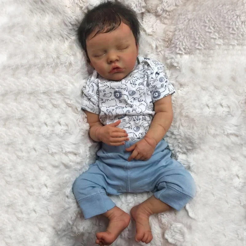 

45CM Reborn Premie Baby Twin Newborn Doll Boy Detailed Hand Painting Real Soft Touch Cuddly Baby Collectible Art Doll