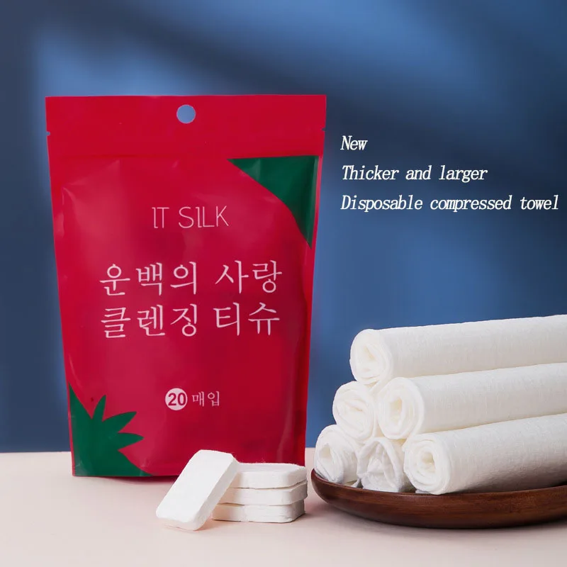 20pcs Compressed towel travel size thickened disposable face towel, pure cotton,Travel outfit Cleansing towel