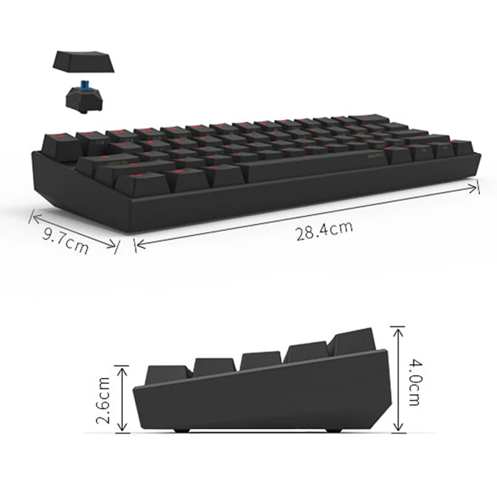 ANNE PRO 2 60% RGB Wireless Mechanical Keyboard For Windows Linux MacOS Type-c Wireless Keyboard With 1900mA Battery