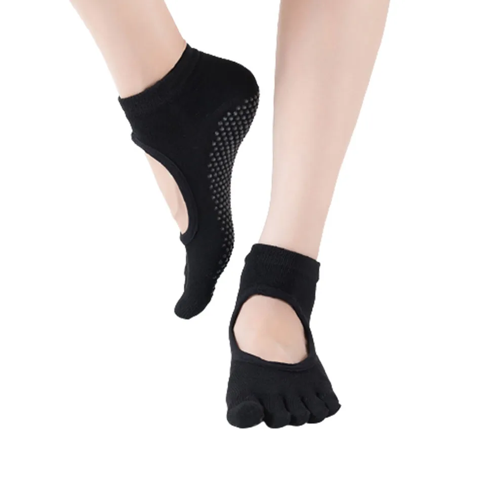 

KoKossi 1Pair Ballet Backless Yoga Socks Comfortable Skin-friendly Harmless Dance Socks Anti-slip PVC Durable Elastic Yoga Socks