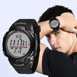 SYNOKE-reloj deportivo para hombre, cronógrafo electrónico Digital, resistente al agua, 30M