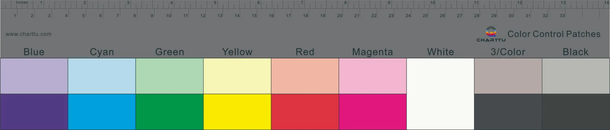 Gray Scale and  Color Control Patches 76X355X0.25mm 2 pcs set Test Chart Checker Customized Determine Color Balance of Camera