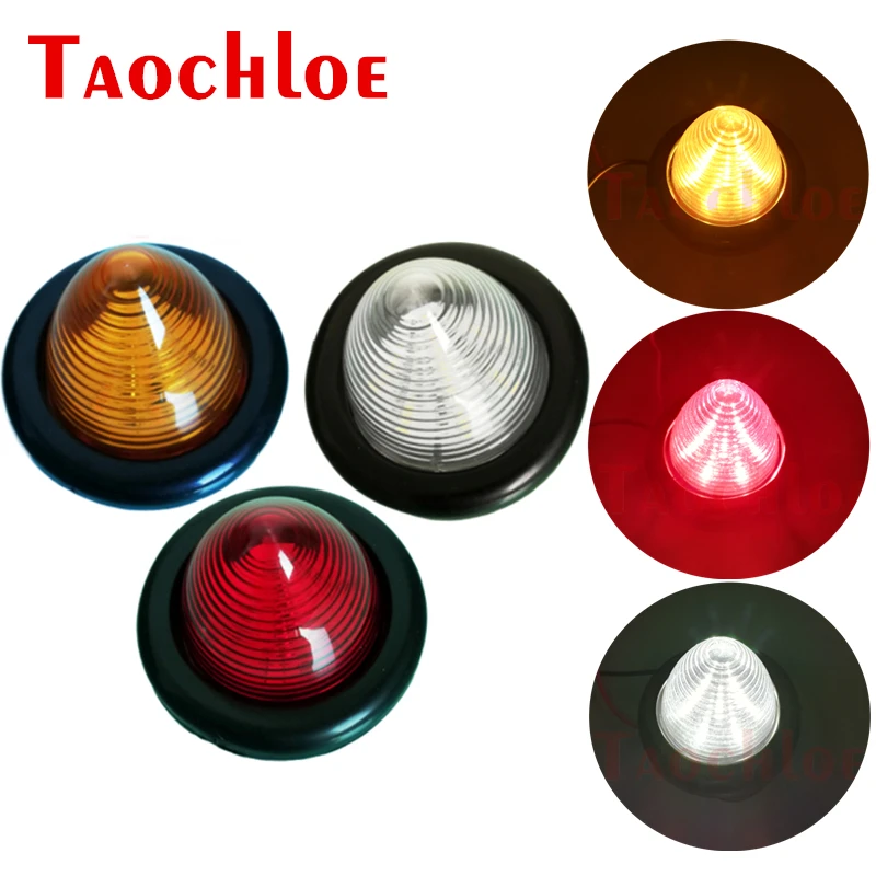 

10Pcs 12V 24V Truck Side Lights Round Trailer Clearance Lights Running Lights For Car Lorry LED Lamp Red White Amber