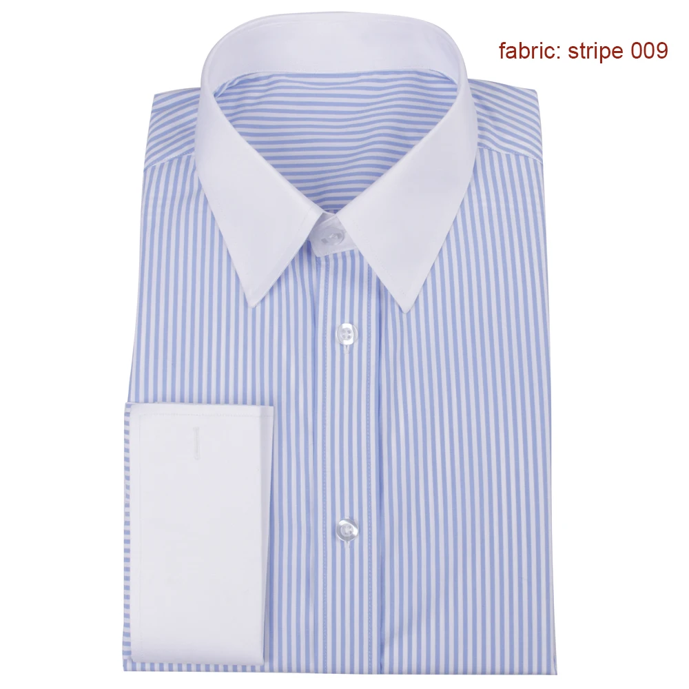 Custom Made Striped Shirt Men Mens Dress Shirts French Cuff,Bespoke Pinstripe Dress Shirt Slim Long Sleeve 100% Cotton Shirt