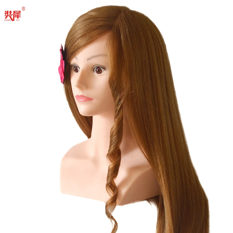 Mannequin Head To Practice Hairstyles High Grade 80% Real Hair Doll Head For Hairstyles Blonde Hair Training Head With Shoulder