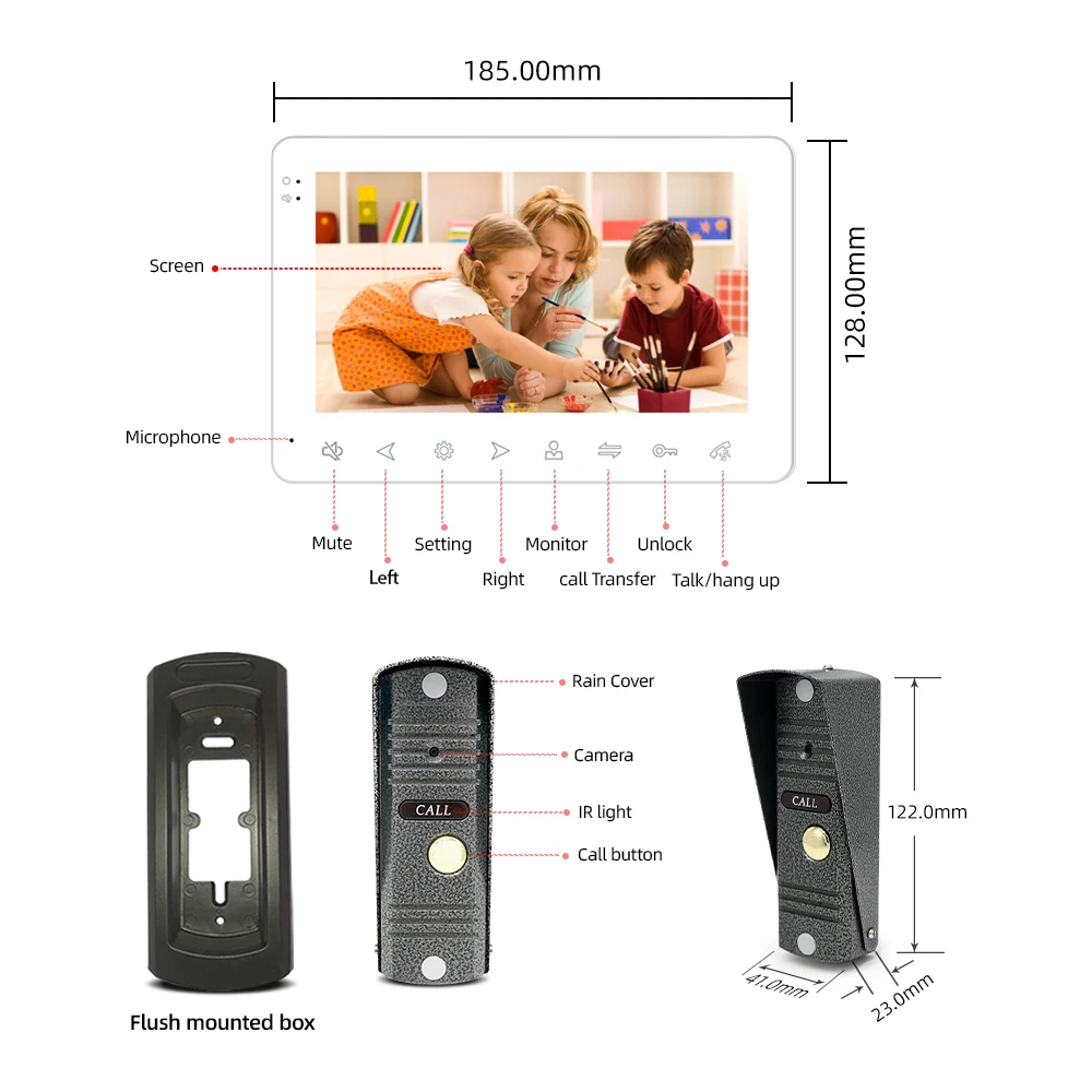 Joytimer WiFi Tuya Smart Video Door Phone Intercom System Home Wireless Video Intercom Doorbell Camera Support Motion Detection