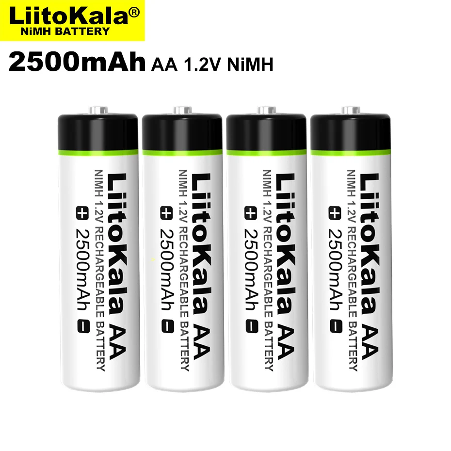 4-20PCS Liitokala 1.2V AA 2500mAh Ni-MH 2.5A Rechargeable Battery aa For Temperature Gun Remote Control Mouse Toy Batteries