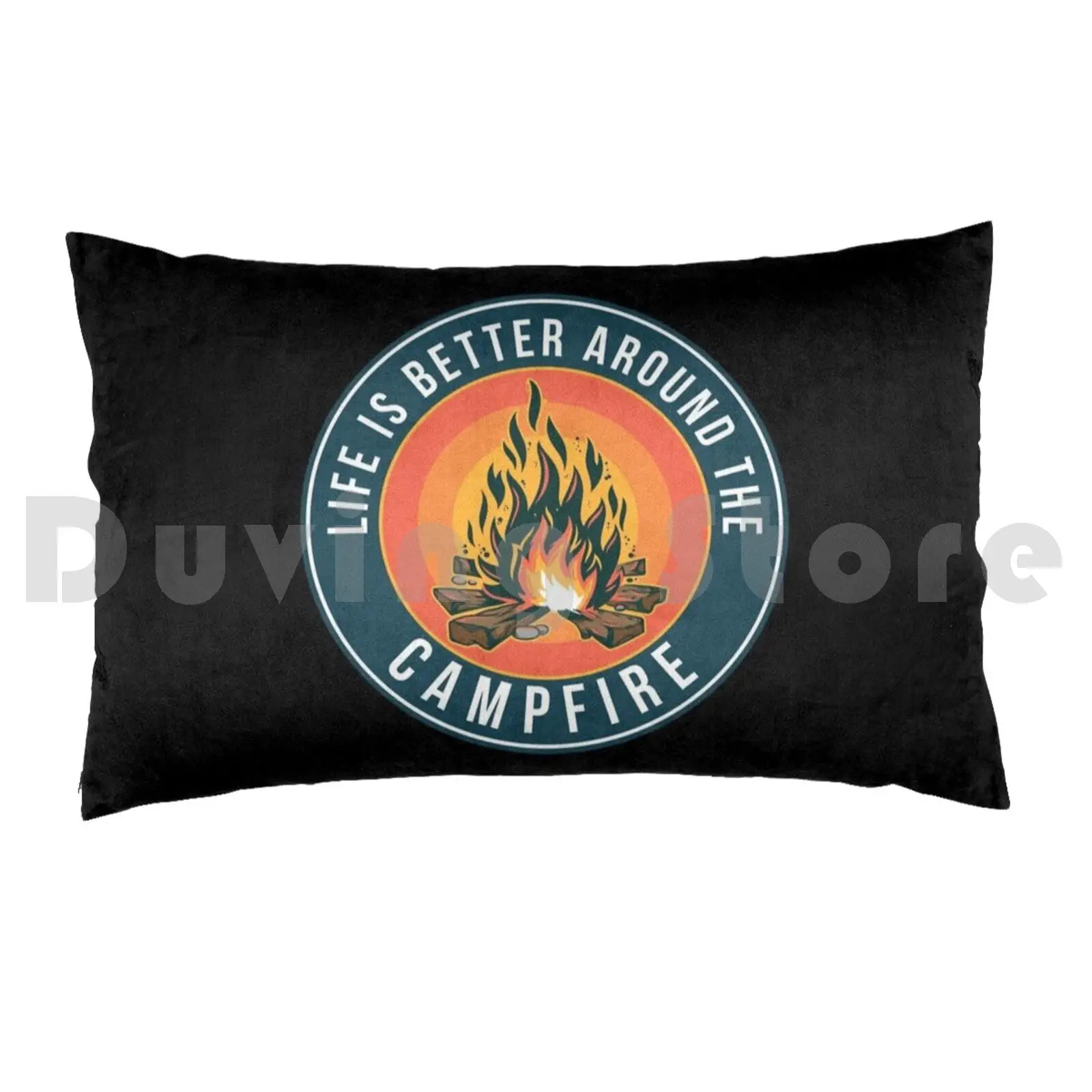 CampfirePillow case Adventure Adventurer Hike Hiking Hiking Boot Hiking Hitch Mountain Wanderer