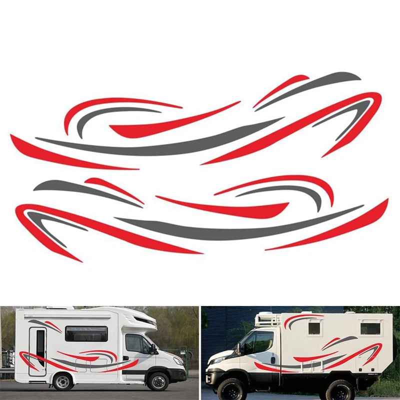 RV Motorhome Universal Body Sticker DIY Stripes image Decal Sticker Decoration for Caravan Trailer