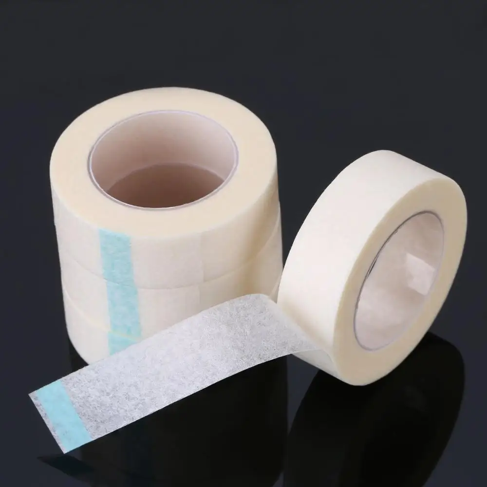 12 Rolls Breathable Eyelash Extension Lint Free Eye Pads Non-woven Adhesive Tape Lash White Paper for False Lashes Medical Tape