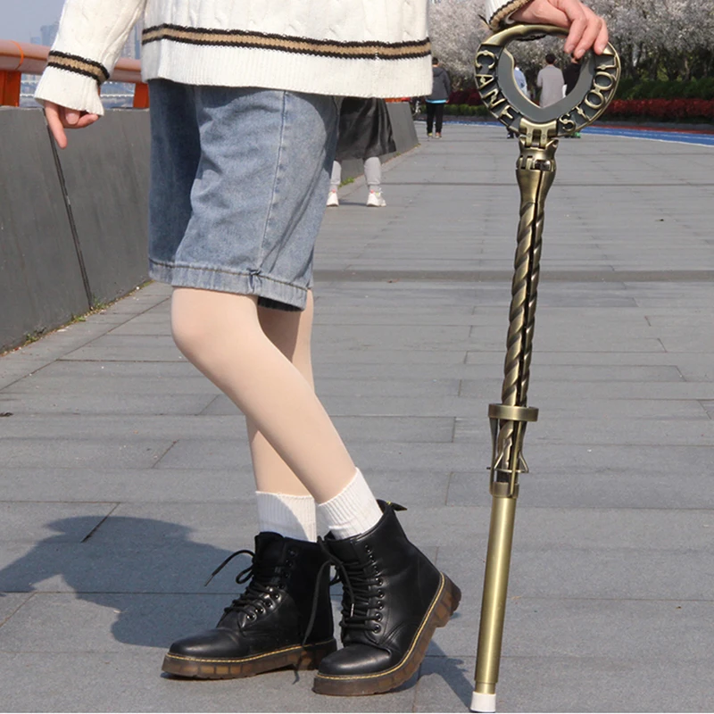 야외 스포츠 용품 Scalable Folding Stool 다기능 Nonslip Walking Stick Stool 휴대용 비치 의자 노인 Crutch Seat