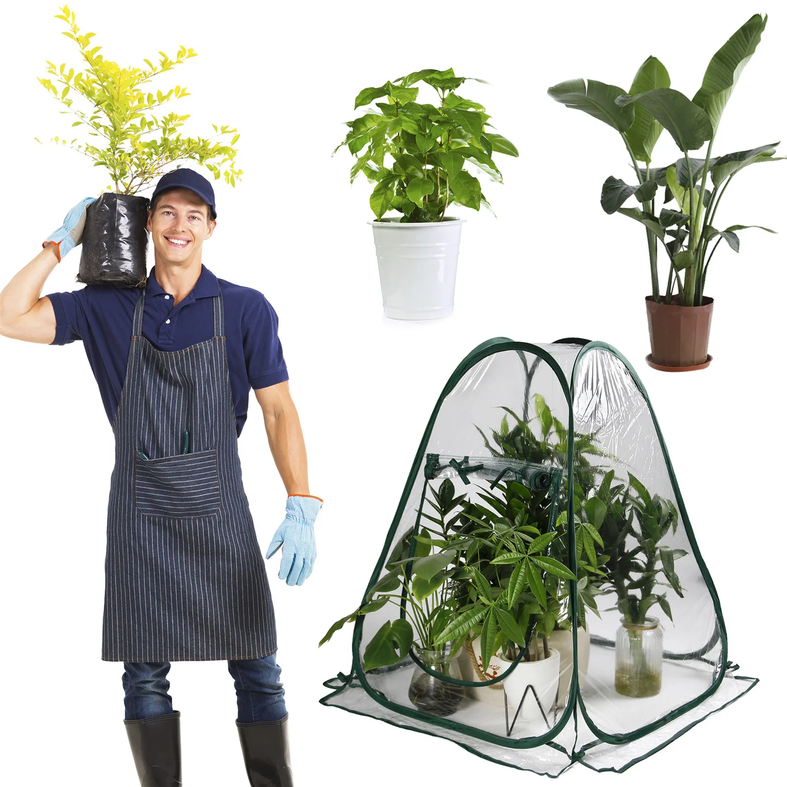 Mini Greenhouse for Outdoor Indoor Plant, Pop Up Portable Grow Greenhouse Tent Gardening Backyard Plant Flower House Cover