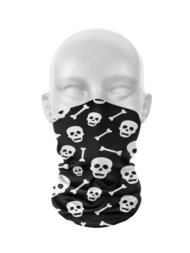 Funny Skull Pattern Women Ring Scarf Seamless Tubular Cycling Men Face Hijab Scarf Headdress Street Hip-Hop Neck Gaiter Buffe