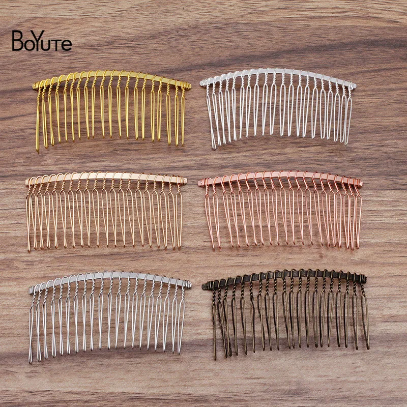BoYuTe (20 Pieces/Lot) 12-15-20-25 Teeth Metal Iron Wire Hair Comb Diy Hair Jewelry Accessories Handmade Materials