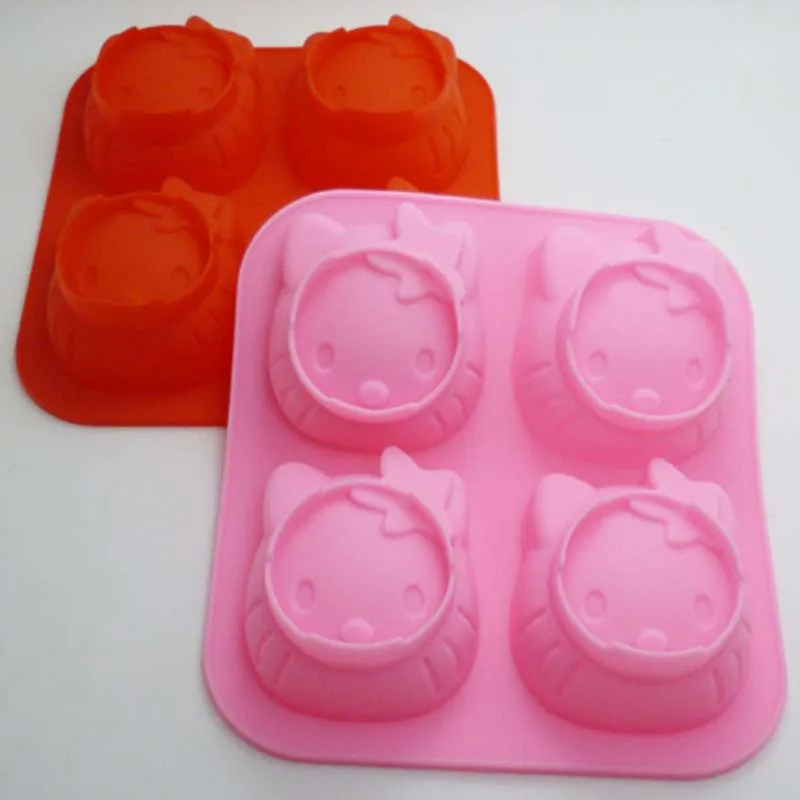 1 PCS Cute Cartoon Cat Shape Silicone Cake Mold DIY Chocolate Jelly Pudding Soap Mould