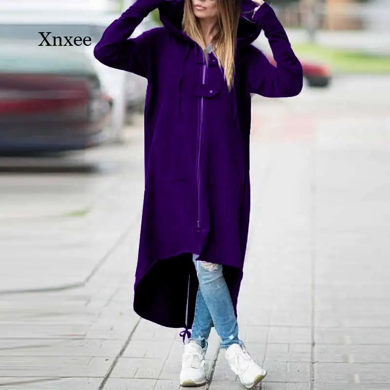 Spring Long Women's Zipper Coat Hoodie Sweater Zipper Fashion Top Corduroy Long-Sleeved Personality Street Shooting Hoodie