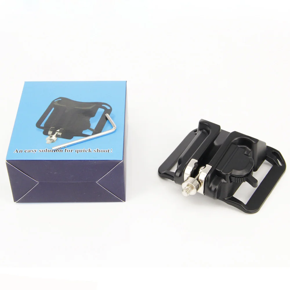 Rápido de la cámara con 1/4 "montaje de tornillo cintura araña funda disparar cinturón hebilla botón rápido puede & n 5dii 5diii 60D D700 D600