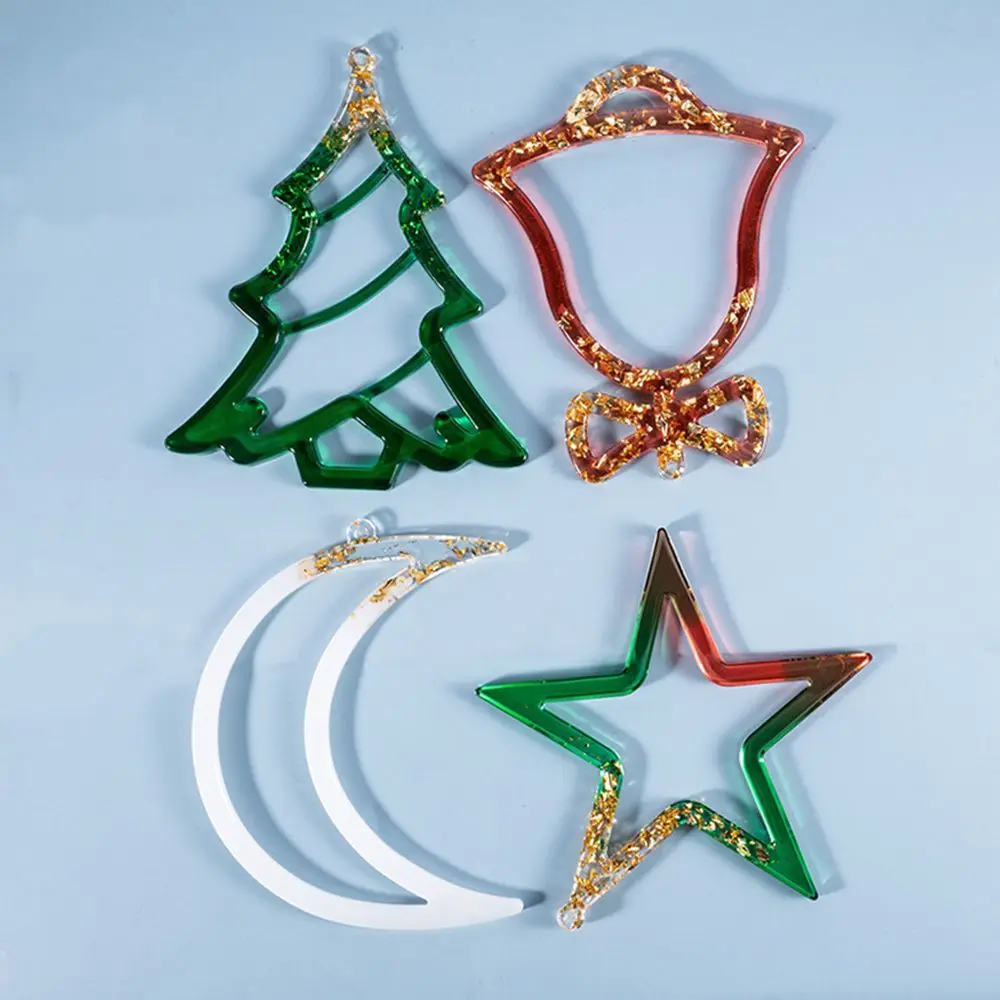 

Epoxy DIY Crafts Bells Merry Christmas Resin Pendant Christmas Tree Hanging Tags Silicone Mould Xmas Molds Christmas Resin Mold