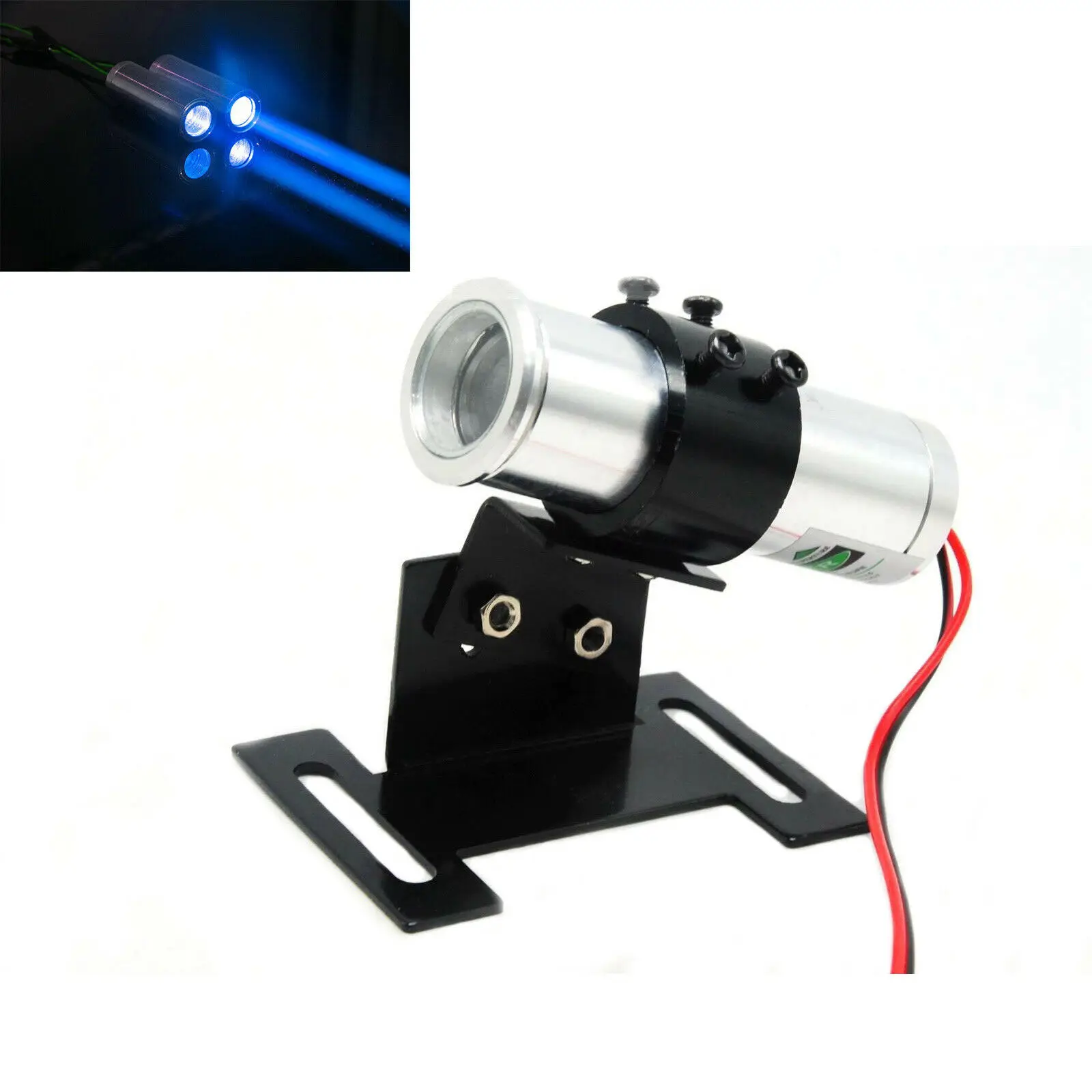 450nm 100mW 3.6V-5V Blue Laser Module Dot Thick Beam Bar Stage Light w/ Holder