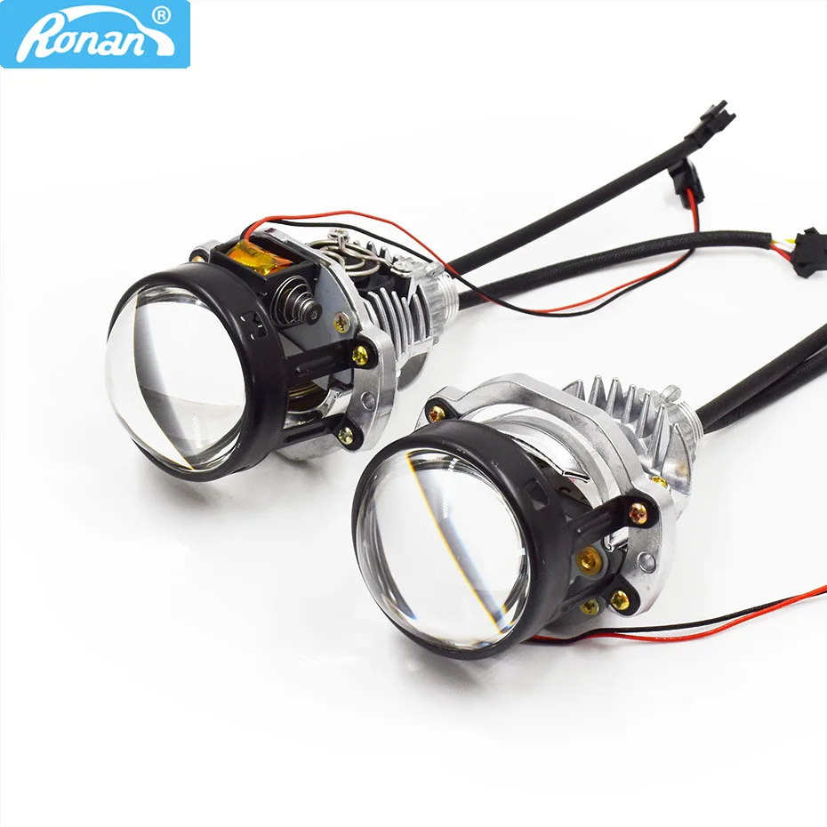 RONAN 2.0inch Mini Bi-Led Projector Retrofit Lenses Car Headlight 5500K for H1 H4 H7 9005 9006 Motorcycle Light