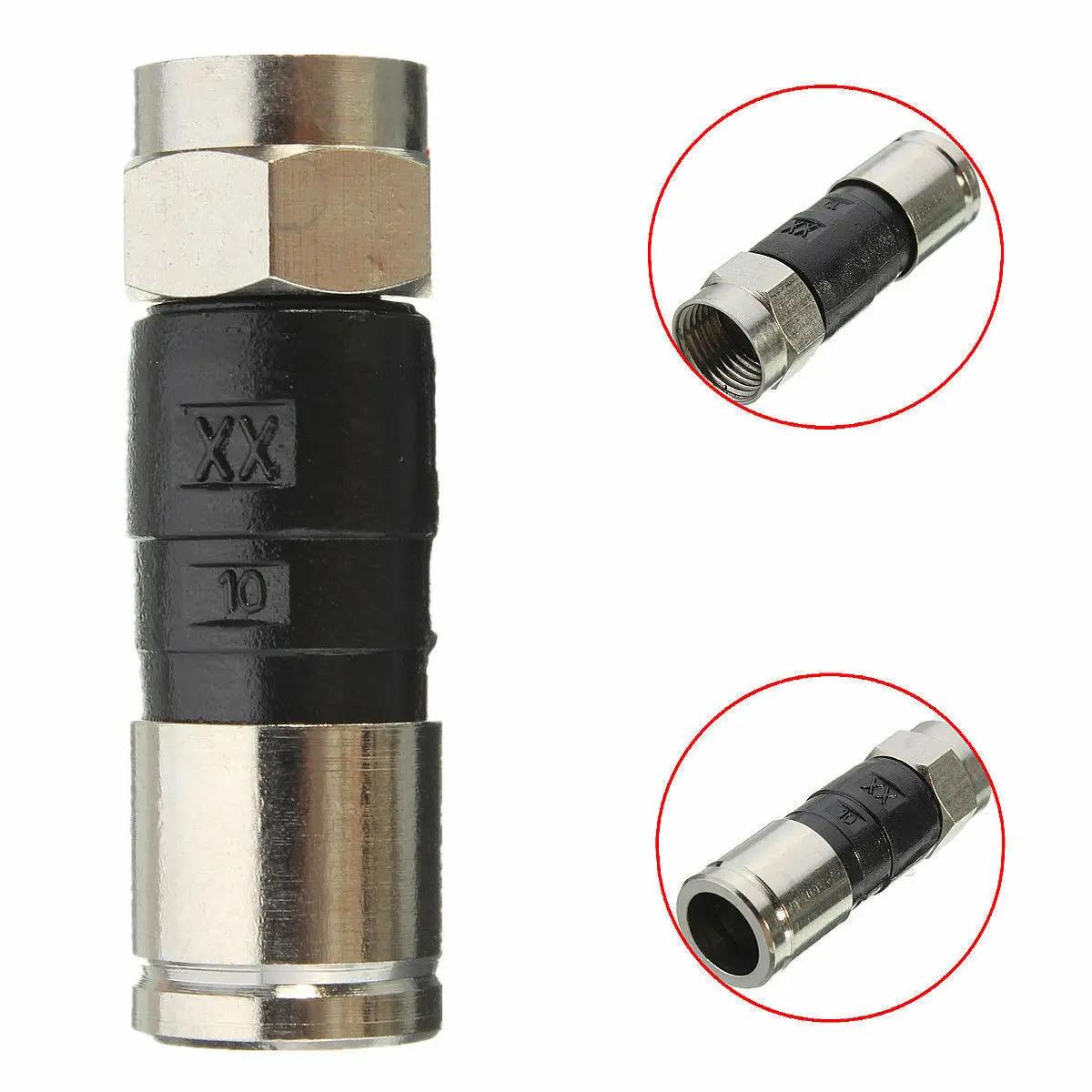 10 Pack RG6 F-Type Compression Snap Seal Plug Connector Sky Satellite Virgin Cable