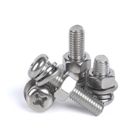 20/10sets M3 M4 M5 M6 Gb818 304 Stainless Steel Cross Recessed Pan Head Screws Phillips Screws Bolts With Nut Washer