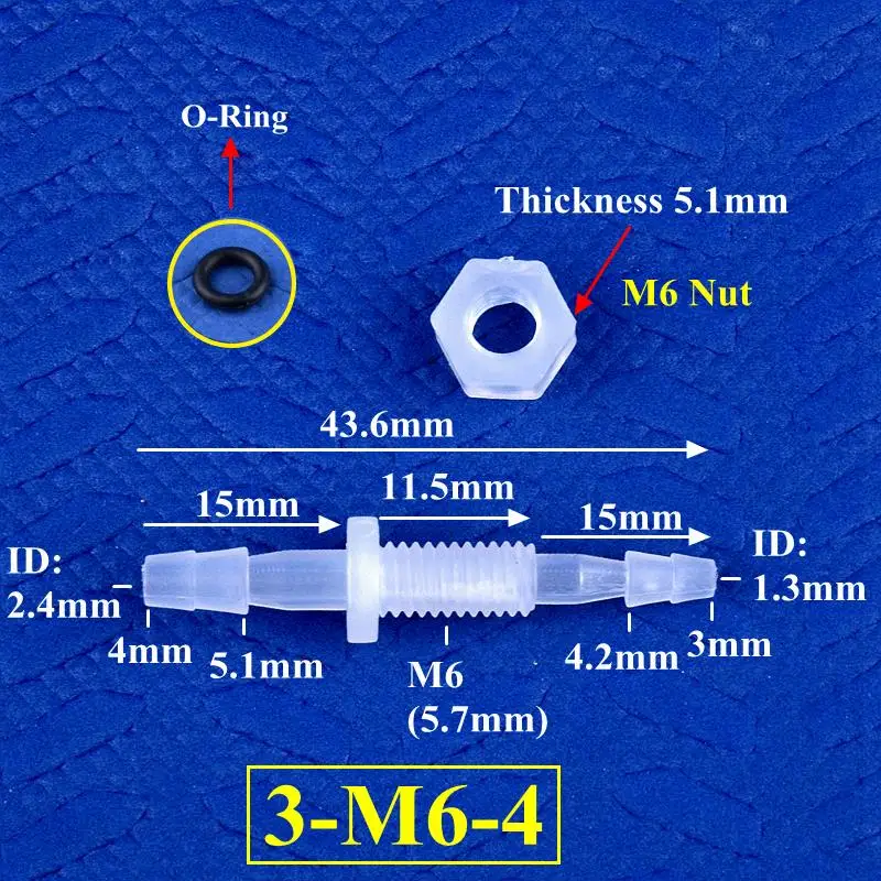 SgooHan 5~200 Stück M6~M10 bis 3~8 mm PP Pagoda-Direktverbinder Sechskantmutter ​ O-Ring Aquarium-Luftpumpenadapter Gartenbewässerungs-Schlauchverbinder 8