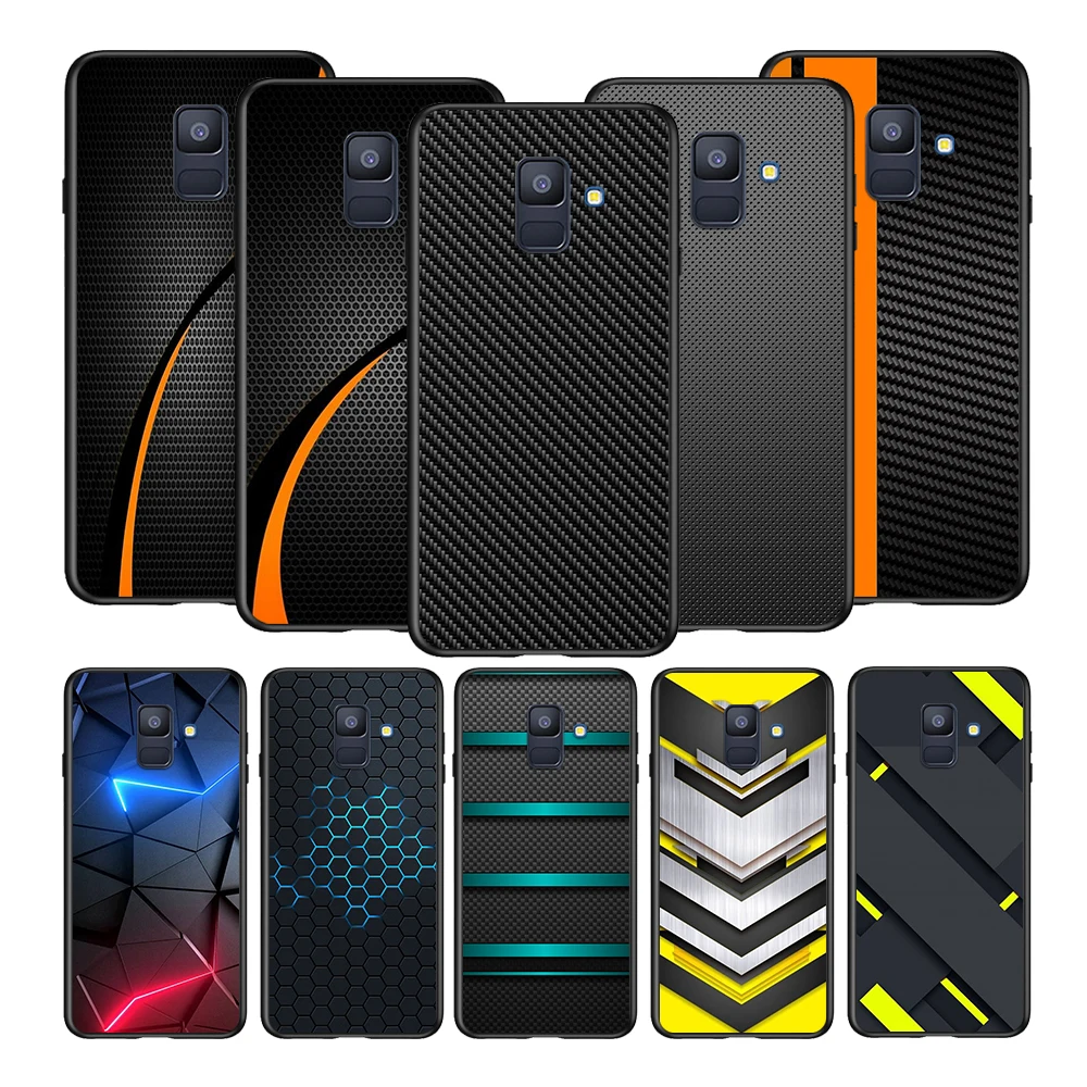 Car Carbon fibre For Samsung Galaxy A8 A9 A7 A750 A6 A5 A3 A6S A8S Star Plus 2016 2017 2018 Black Soft Phone Case