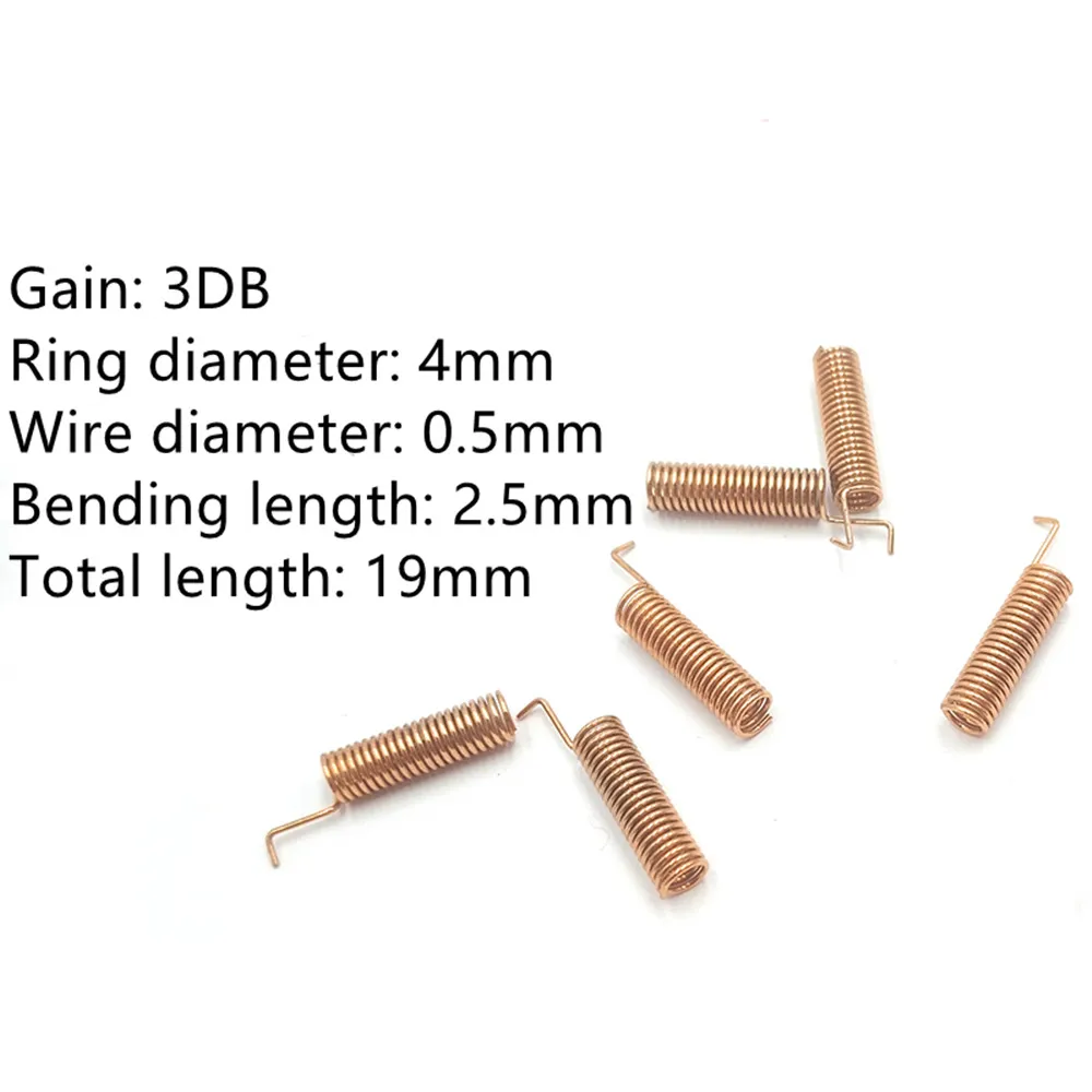 Taidacent-antena Lora de bobina en espiral, 10 Uds., 433mhz, antena de PCB, SX1278, SX1276, 433MHZ, Resorte de latón de cobre