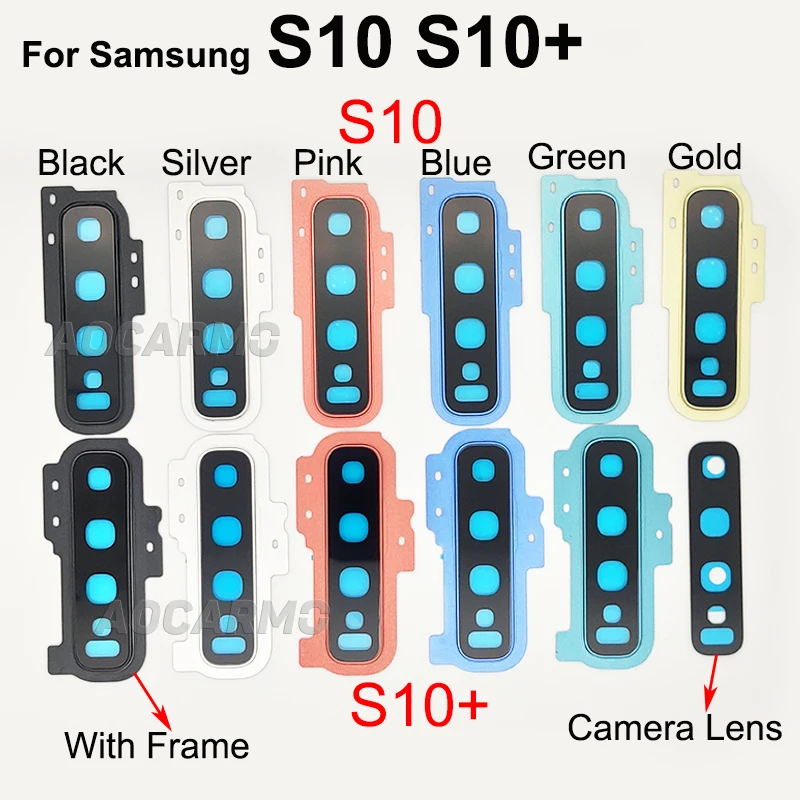 Aocarmo Voor Samsung Galaxy S10 Plus S10 + Achter Back Camera Lens Glas Met Frame Ring Cover Sticker Vervanging onderdelen