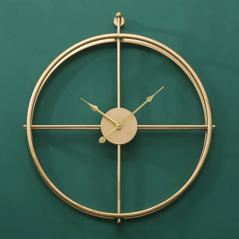 

Iron Light Luxury Nordic Creative Mute Wall Watch Hanging Clock Fashion Living Room Porch Home Model Room Art Pocket wall Clocks