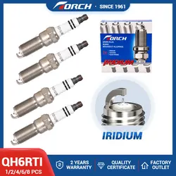 Iridium Spark Plugs TORCH QH6RTI Replace for Candles 96870 ILTR6H8G LR025605 VOLVO 30758130 FORD 1680032 9A6G-12405-BA CYFS12Y2