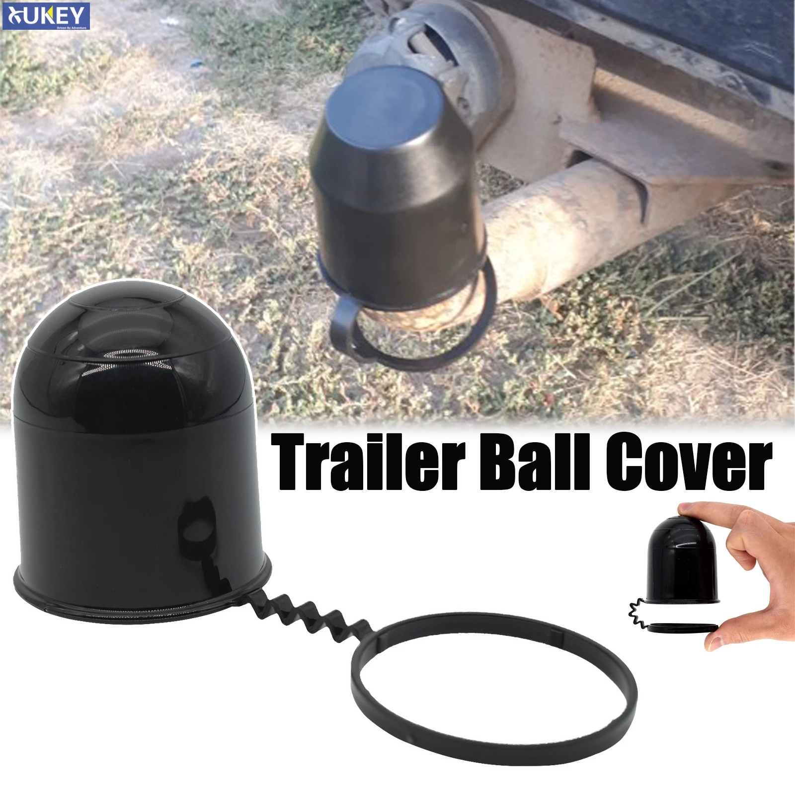 Universal 50Mm Tow Bar Cap Black Durable Caravan Trailer Protection Towing Hitch Tow Ball Cover Car Accessories  Prevent Falling