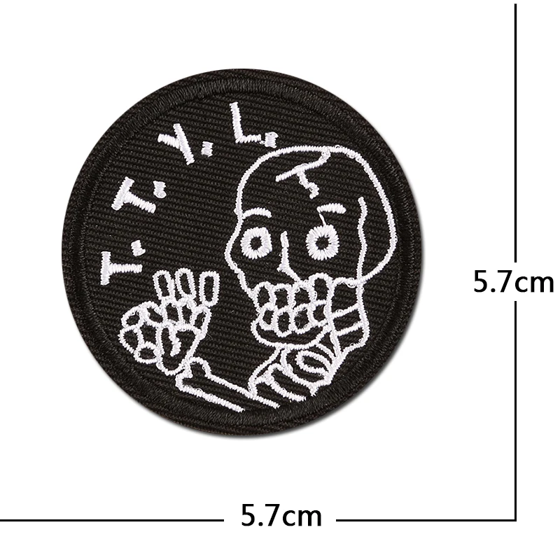 Black And White Embroidery Applique Ironing Sewing Supplies Decorative Badges Patches For Clothing ROCK BAND PUNK