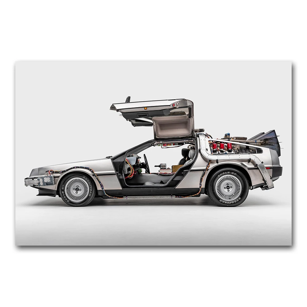 DeLorean DMC-12 Back to the Future Car Poster Canvas Prints Painting For Living Room Decor Wall Art Picture