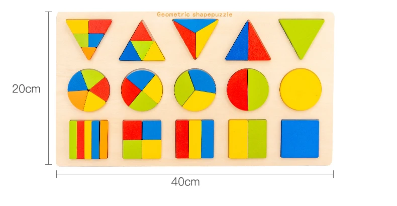 Kinderen Montessori Onderwijs Geometrische Vorm Board Puzzel Score Bijpassende Vroeg Leren Educatief Speelgoed