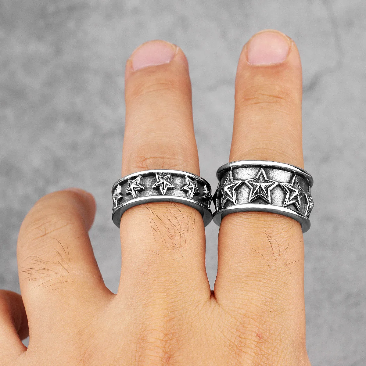 Lovers Couple All Star Stainless Steel Women Mens Wedding Rings Simple for Girl Boyfriend Jewelry Creativity Gift Wholesale
