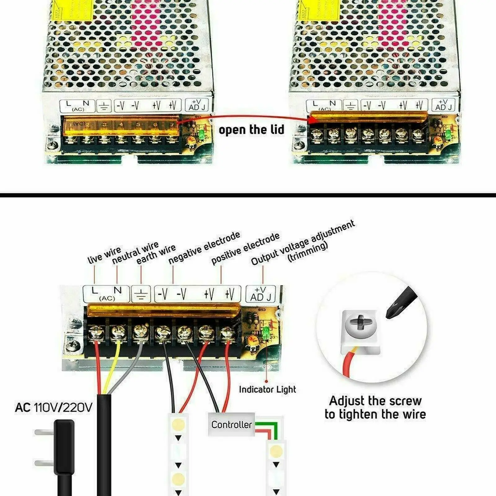 Switching Power Supply AC110V 220V IN DC 5V 12V 24V 48V Power Adapter 1A 3A 5A 10A 15A 20A 30A LED Lighting Transformer Driver