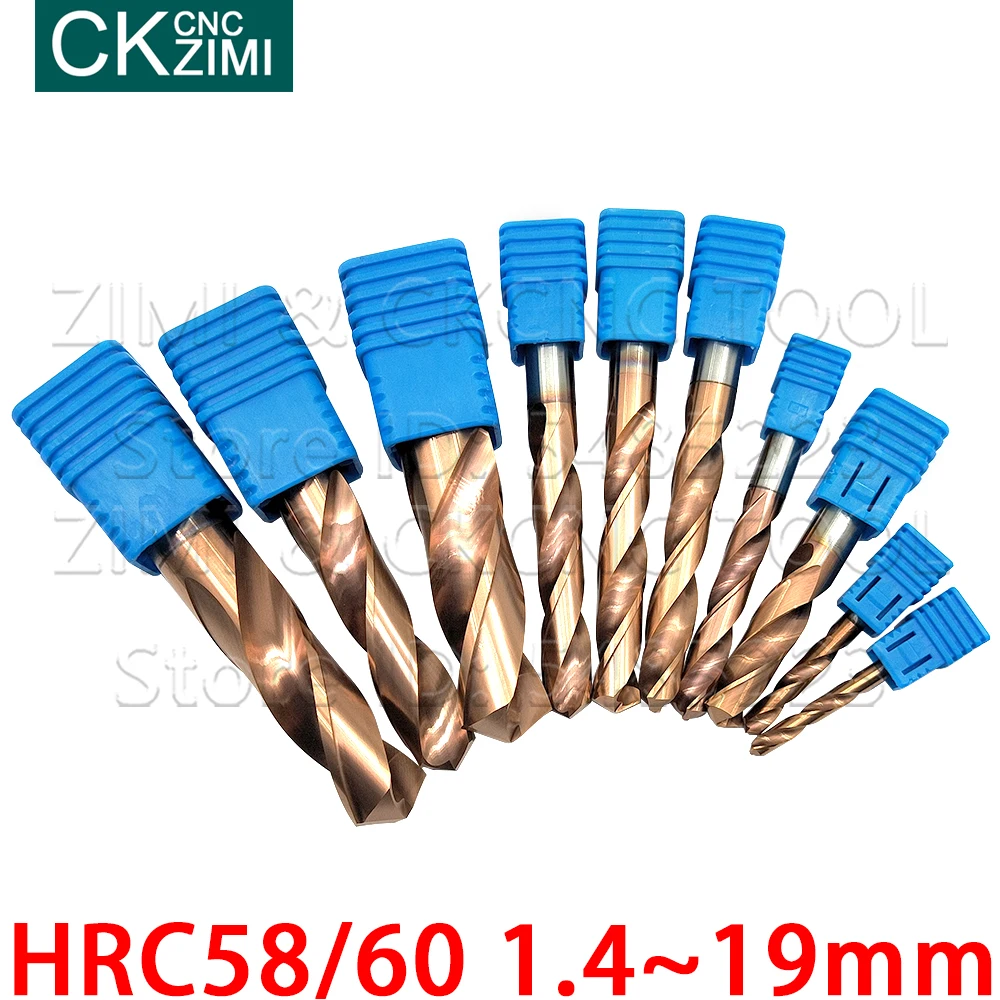 1P Tungsten steel drill bit HRC58 HRC60 1.4-19mm high quality solid carbide coated twist drill and long alloy drill for drilling