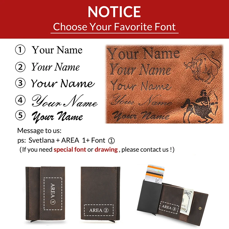 Contact\'s ID Credit Bank Card Holder Crazy Horse Leather Wallet Anti Rfid Blocking Protected Men Card Case Business Aluminum