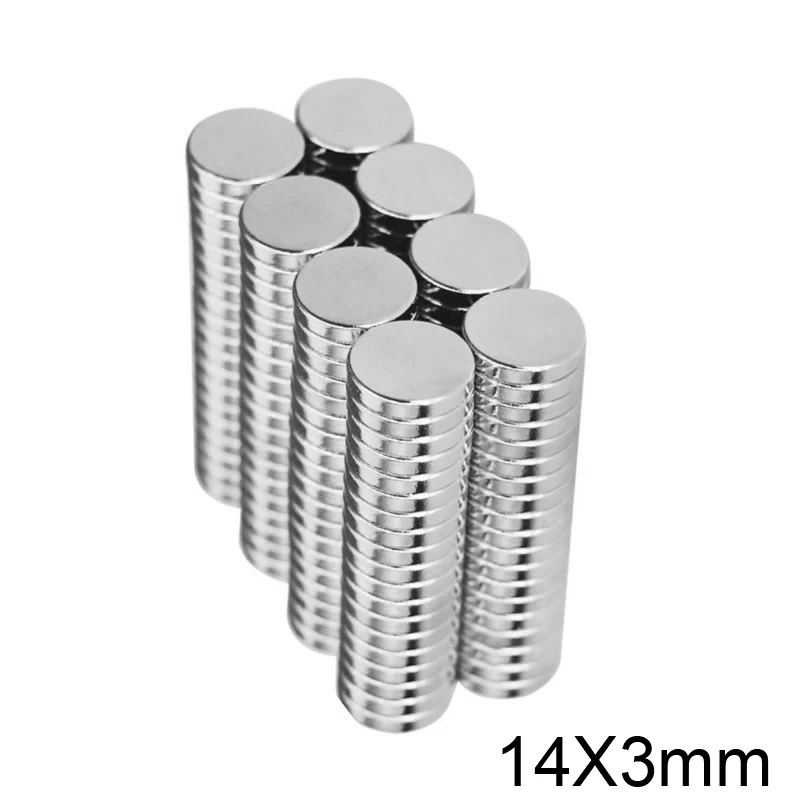 5 ~ 100Pcs 14X3 Mm Zeldzame Aarde Magneet Diameter 14X3 Mm Koelkast Ronde Magneten Sterke 14Mm X 3 Mm Permanente Neodymium Magnetische 14*3 Mm