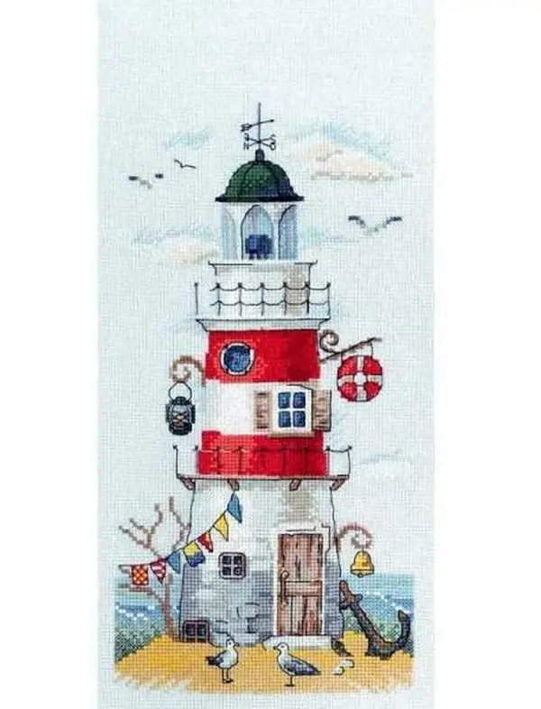 Seaside Festival Lighthouse 25-39 sky blue Counted Cross Stitch  Cross Stitch Kits Embroidery Needlework Sets