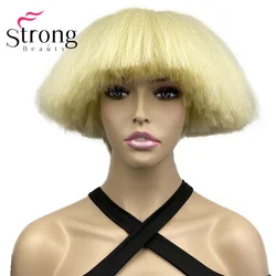 StrongBeauty Yaki prosto obszerne grzyb peruka blond grzyb głowy peruka miska fryzura peruki peruki syntetyczne