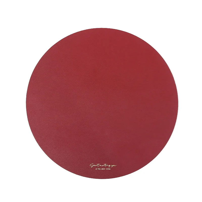 Round Leather Placemats Table Mat Oil-Water-Proof And Heat-Insulating Household Table Coasters Kitchen Device Sets