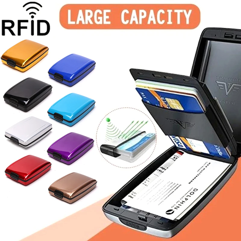 New Aluminum Metal Bankcard Blocking Hard Case Wallet Credit Card Anti-RFID Scanning Protect Holder For Men And Women