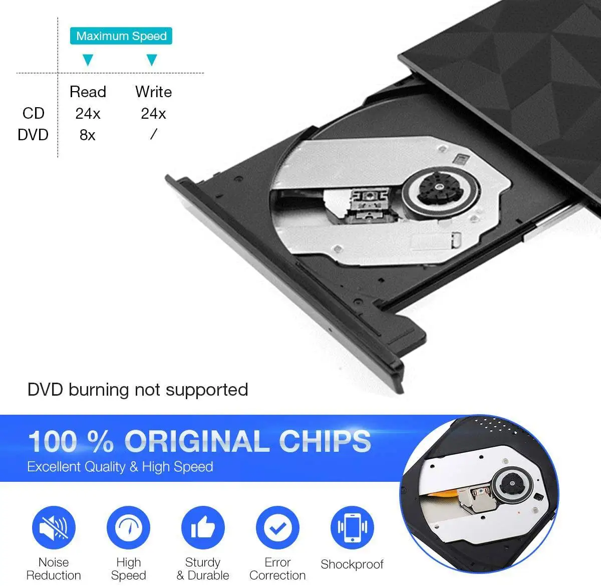 새로운 USB 3.0 유형 C DVD 드라이브 CD 버너 드라이버 고속 읽기-쓰기 레코더 WIN7/8/10 용 외부 DVD-RW 플레이어 작가 리더