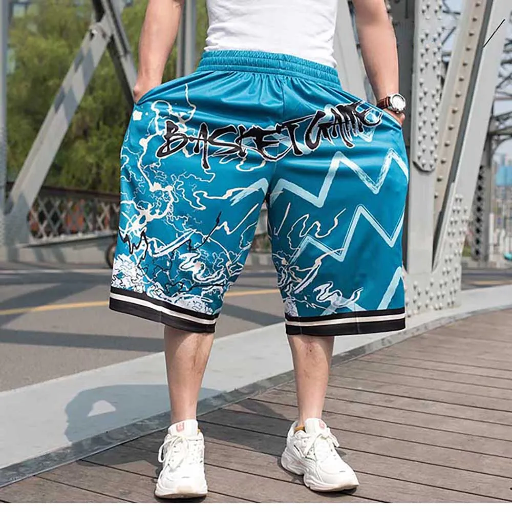 Pantalones cortos bombachos de estilo hip hop para hombre, ropa deportiva informal holgada de talla grande, ideal para playa y monopatín