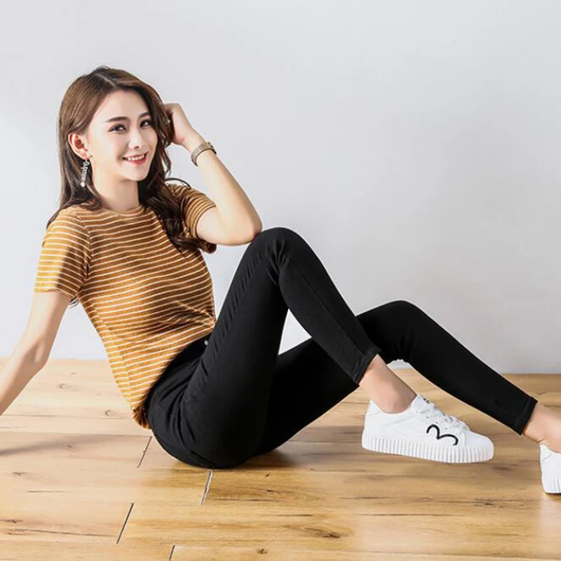 Rihschpiece Thu Đông Cao Cấp Quần Legging Nữ Ôm Quần Đen Punk Jeggings Đẩy Lên Quần Legging Thon Gọn Bỏ Túi Quần RZF1700